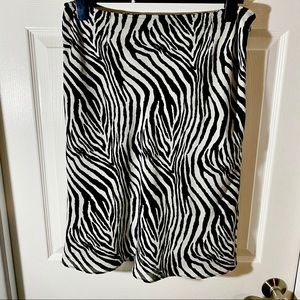 Vintage Express Lined B&W Zebra Print Skirt